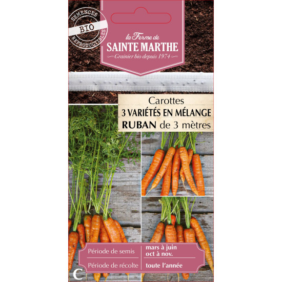 Ruban melange carotte bio -sainte marthe de La Ferme de Sainte Marthe - Graines BIO dans Graines de Carotte