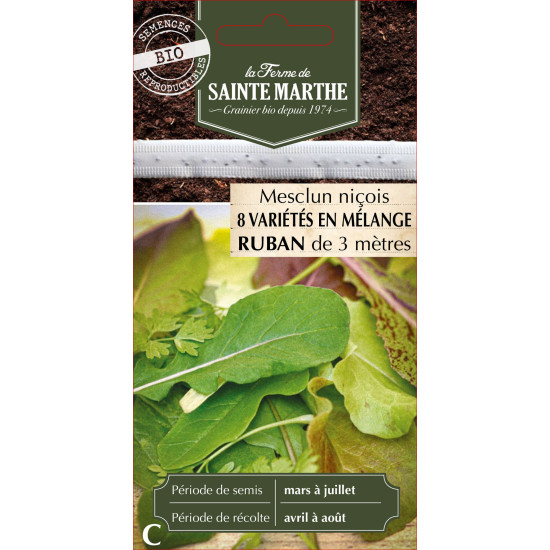 Ruban mesclun nicois bio - ferme sainte marthe de La Ferme de Sainte Marthe - Graines BIO dans Graines de Mesclun