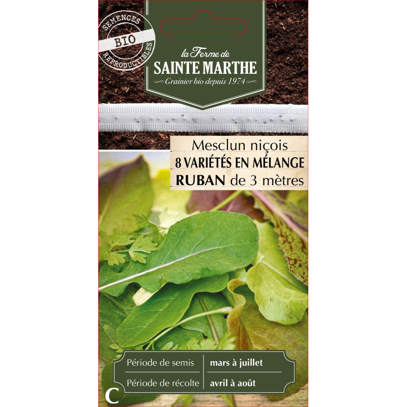 Ruban mesclun nicois bio - ferme sainte marthe de La Ferme de Sainte Marthe - Graines BIO dans Graines de Mesclun