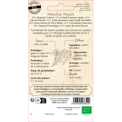 Ruban mesclun nicois bio - ferme sainte marthe de La Ferme de Sainte Marthe - Graines BIO dans Graines de Mesclun