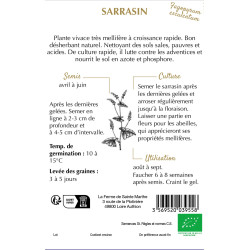 Sarrasin esculentum bio - ferme sainte marthe de La Ferme de Sainte Marthe - Graines BIO dans Graines de Jachere fleurie