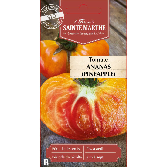 Tomate pineapple (ananas) bio - sainte marthe de La Ferme de Sainte Marthe - Graines BIO dans Graines de Tomate