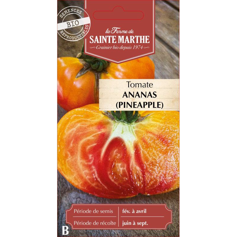 Tomate pineapple (ananas) bio - sainte marthe de La Ferme de Sainte Marthe - Graines BIO dans Graines de Tomate
