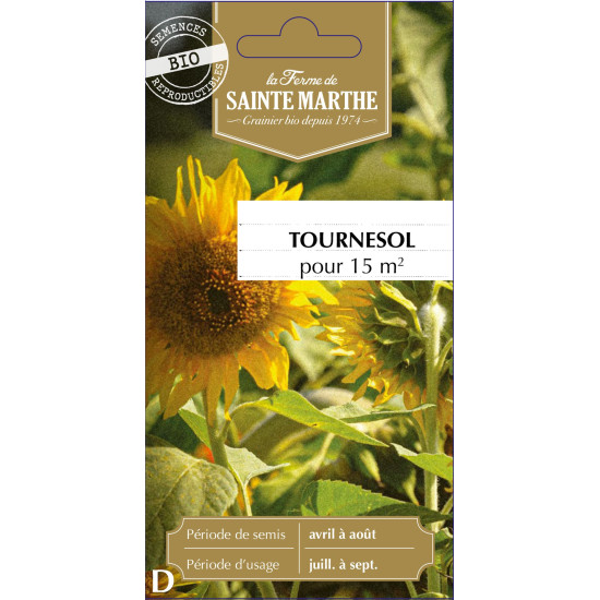 Tournesol bio - ferme sainte marthe de La Ferme de Sainte Marthe - Graines BIO dans Graines de légumes du potager