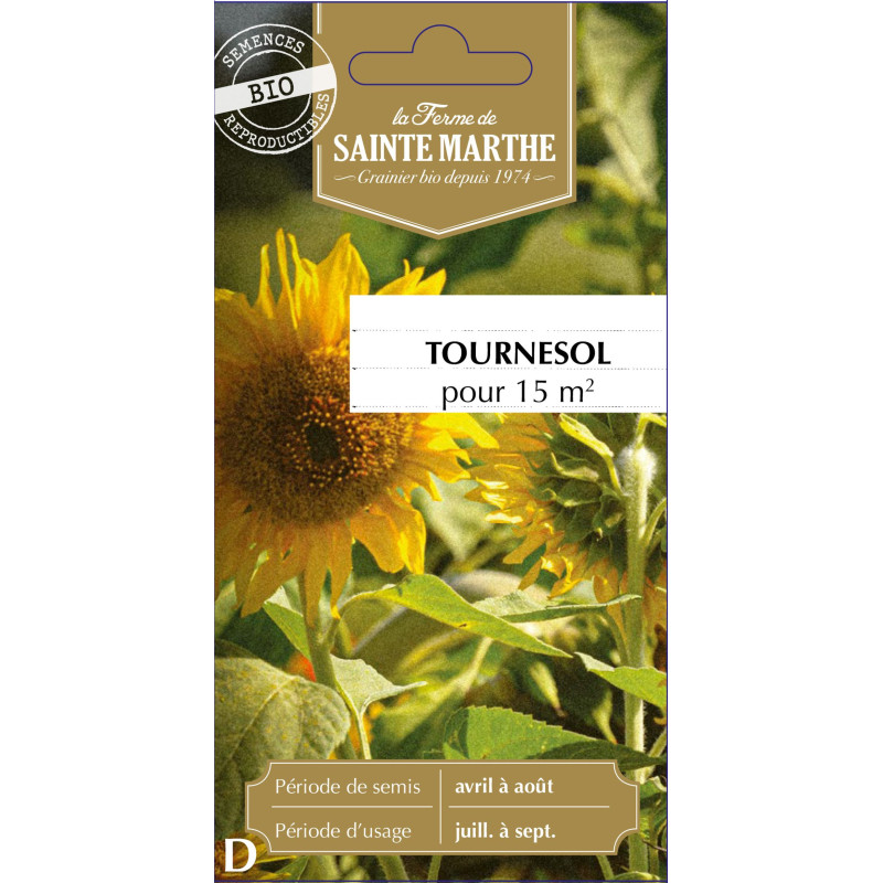 Tournesol bio - ferme sainte marthe de La Ferme de Sainte Marthe - Graines BIO dans Graines de légumes du potager