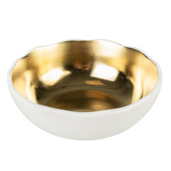 Mangeoire stone l 700ml 16.5x16.5x7cm blanc/or de Laroy - aliments et d'accessoires pour animaux de compagnie dans Gamelles e...