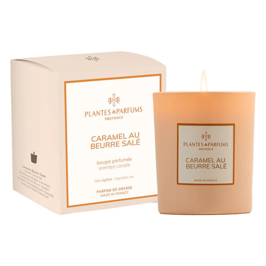 Bougie parfumee caramel au beurre sale 180g de Plantes & Parfums dans Bougie parfumée