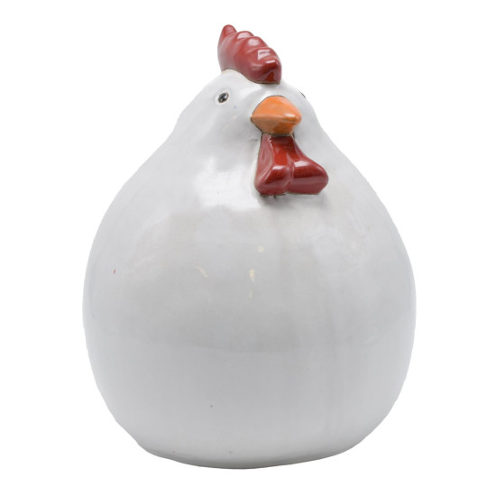 Poule 15x14.5x19.5cm ceramique emaille blanc de Pot et Deco - poterie céramique de qualité dans Statue pour le jardin