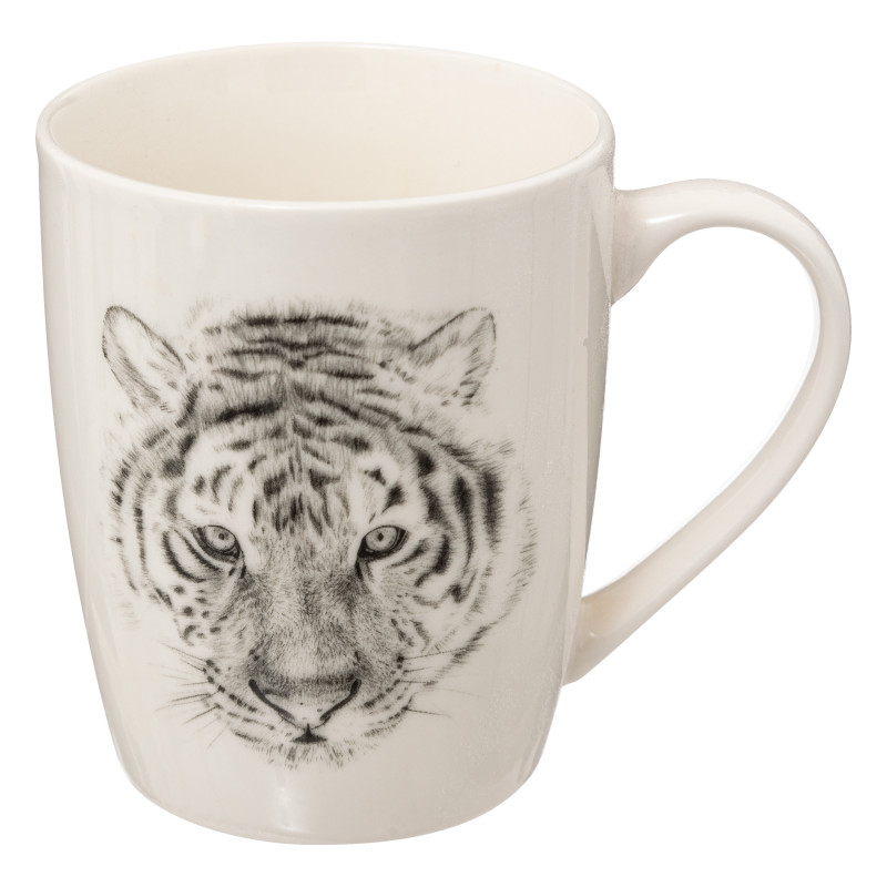 Mug m safari noir/blanc 36cl de J-Line by Jolipa - Déco intérieur dans J031