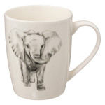 Mug m safari noir/blanc 36cl de J-Line by Jolipa - Déco intérieur dans J031