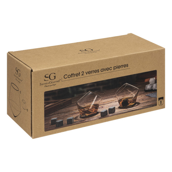 Coffret 2 gobelets whisky+pierre de J-Line by Jolipa - Déco intérieur dans J031