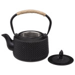 Theiere fonte flora noire 1l de J-Line by Jolipa - Déco intérieur dans J031