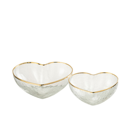 Plat apero en verre or transparent m 15x15x5.5 de J-Line by Jolipa - Déco intérieur dans Plat, plateau et dessous de plat
