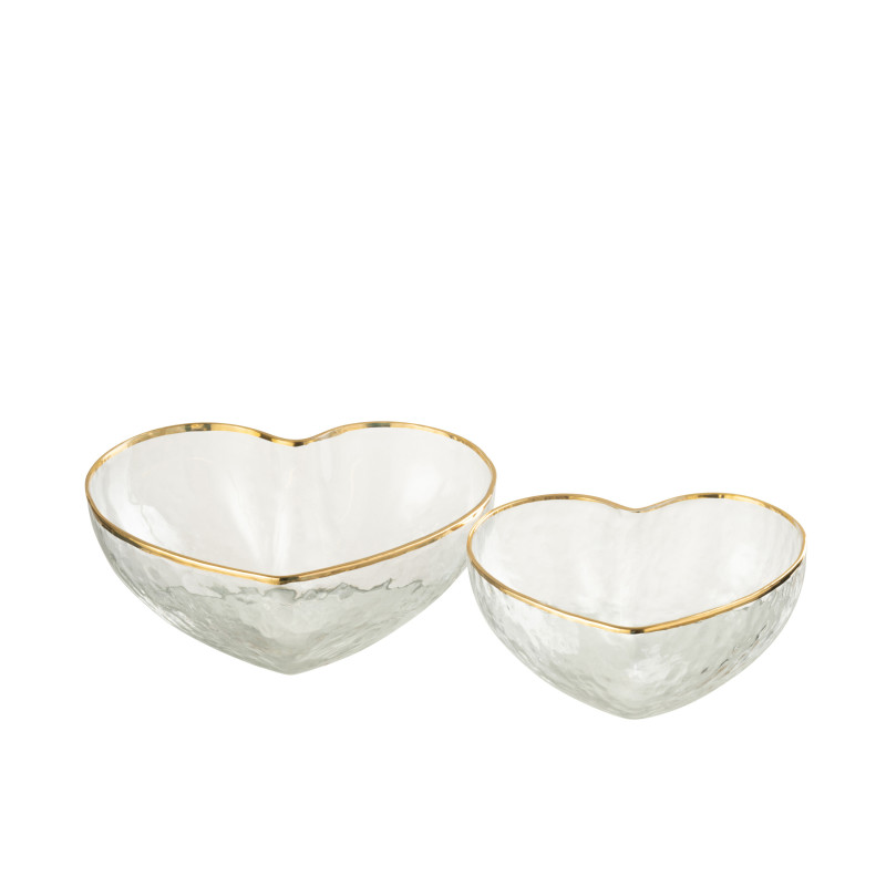 Plat apero en verre or transparent m 15x15x5.5 de J-Line by Jolipa - Déco intérieur dans Plat, plateau et dessous de plat