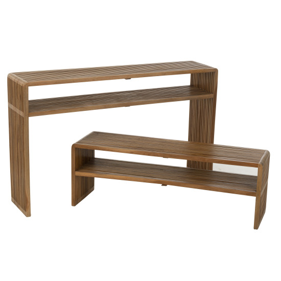 Console etagere teck reclycle naturel s de J-Line by Jolipa - Déco intérieur dans Chiffonniers - Commodes - étagères