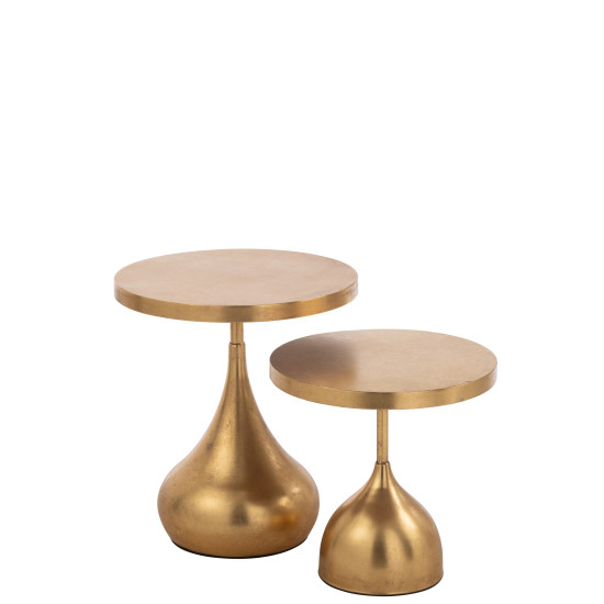 Table gigogne goutte metal or l de J-Line by Jolipa - Déco intérieur dans Tables, table basse