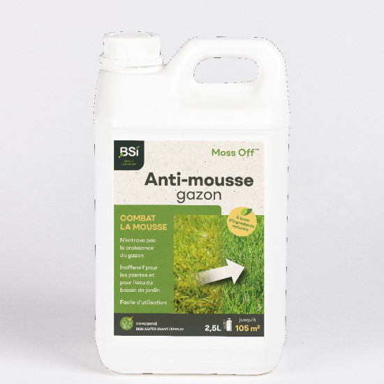 Moss off anti mousse gazon 2.5 l de BSI -Bio service international - traitement pour plantes dans Desherbant anti mousses