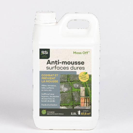 Moss off anti-depots verts surfaces dures 2.5 l de BSI -Bio service international - traitement pour plantes dans Anti-mousse