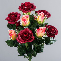 Bouquet de rose goutte d'eau 12 tiges h54cm de Fleur artificielle dans Fleur artificielle