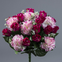 Piquet de rose oeillet 24 tiges h35cm de Fleur artificielle dans Fleur artificielle