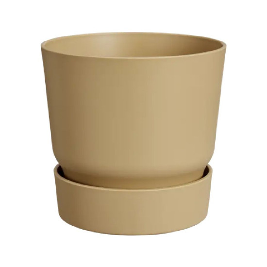 Pot greenville rond 30cm sable doré de Elho - Pot en plastique de qualité dans E029