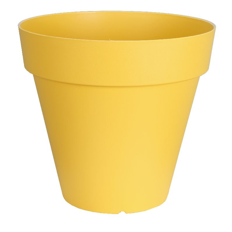 Pot Soleilla rond 60 jaune - Pot riviera de Riviera - fabricant de Pots à reserve d'eau et sans réserve dans Pots en plastique