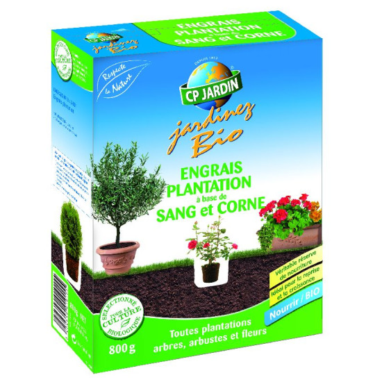 Engrais plantation sang+corne 800 g de CP Jardin - traitements biologiques pour le jardinage dans S120