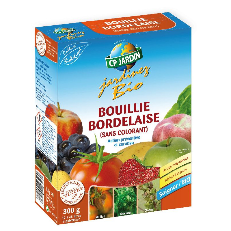 Bouillie bordelaise incolore. bte 300 g de CP Jardin - traitements biologiques pour le jardinage dans S120