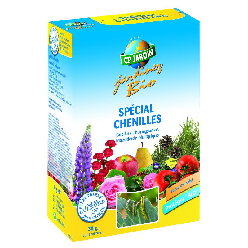 Traitement spécial chenilles. boite 30 g de CP Jardin - traitements biologiques pour le jardinage dans S120