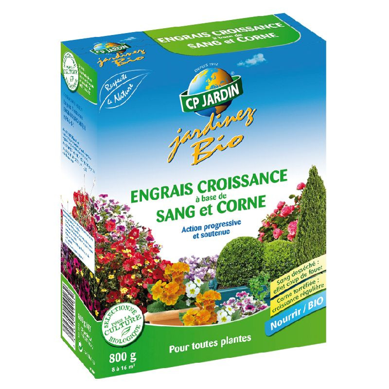 Engrais croissance sang + corne. bte 800 g de CP Jardin - traitements biologiques pour le jardinage dans S120