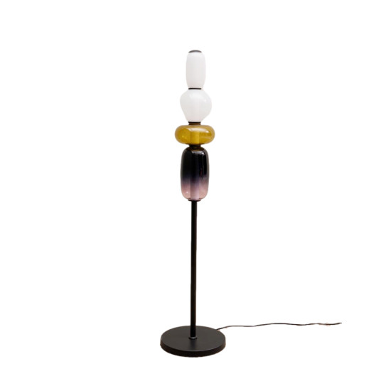 Lampe sur pied led cosmos neutre/jaune/noire de Chehoma dans C062