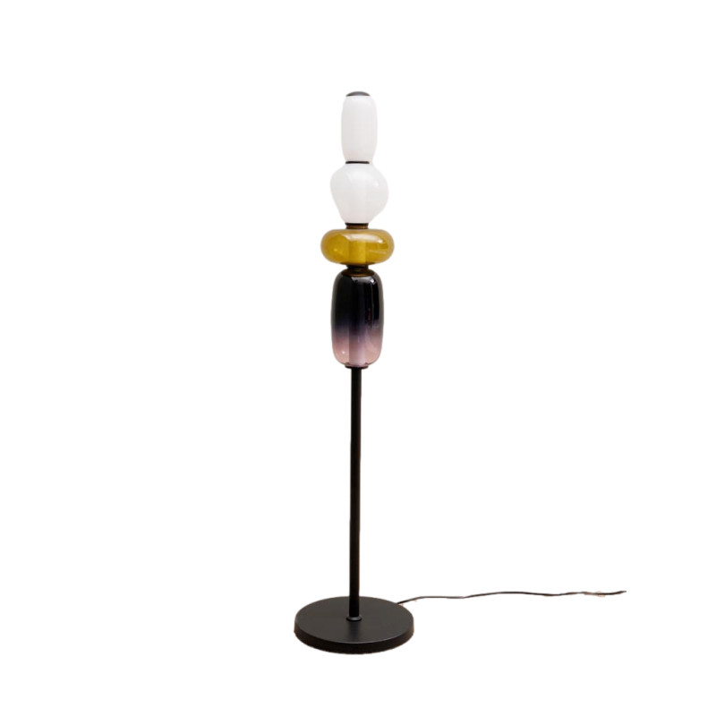 Lampe sur pied led cosmos neutre/jaune/noire de Chehoma dans C062