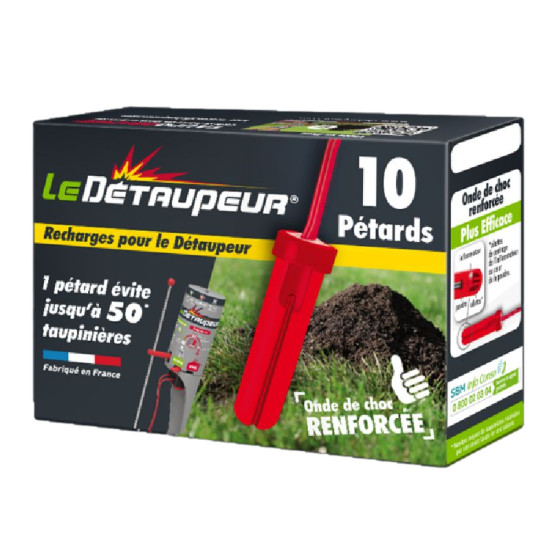 Recharge petards detaupeur x10 de Le Détaupeur - Le piège à taupe n°1 en France ! dans Produits anti Taupe