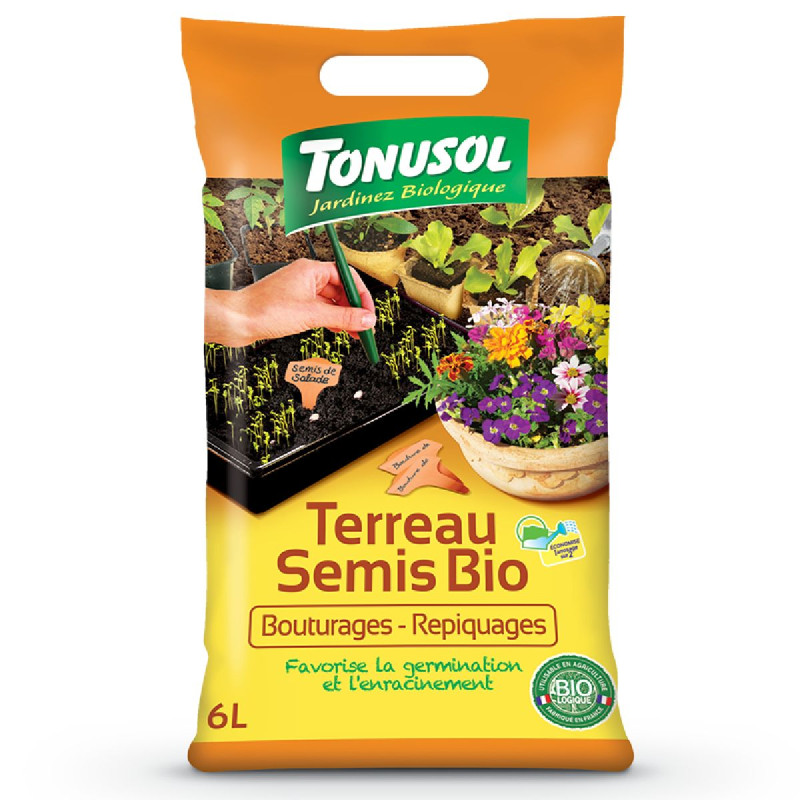 Terreau semis bio bouturage repiquage 6 l de Tonusol - Terreau dans A028