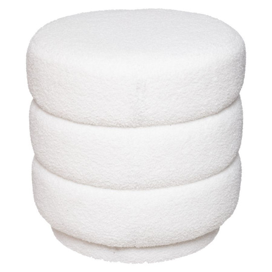 Pouf sinan bouclette blanc de J-Line by Jolipa - Déco intérieur dans J031
