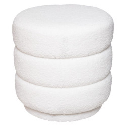 Pouf sinan bouclette blanc de J-Line by Jolipa - Déco intérieur dans J031