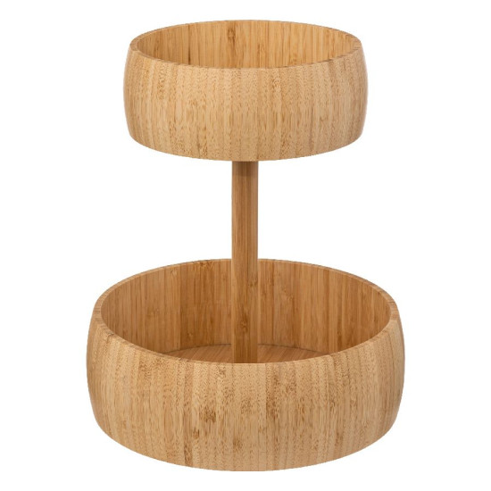 Corbeille a fruits 2 niveaux bambou h35.5cm de J-Line by Jolipa - Déco intérieur dans J031
