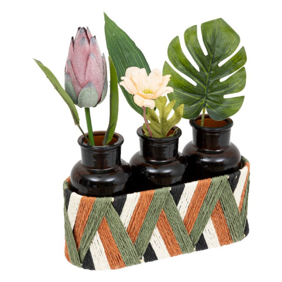 Compo soliflorex3 avec fleurs koni h26cm de J-Line by Jolipa - Déco intérieur dans J031