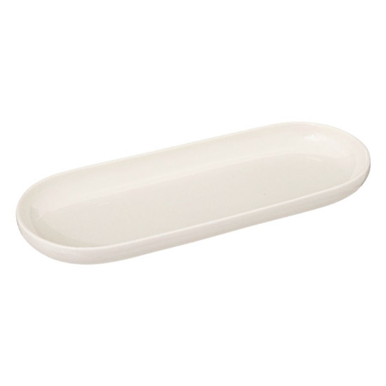 Plat oval nora blanc chaud 23x9cm de J-Line by Jolipa - Déco intérieur dans J031