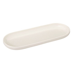 Plat oval nora blanc chaud 23x9cm de J-Line by Jolipa - Déco intérieur dans J031