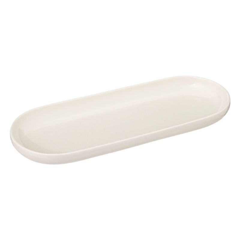 Plat oval nora blanc chaud 23x9cm de J-Line by Jolipa - Déco intérieur dans J031