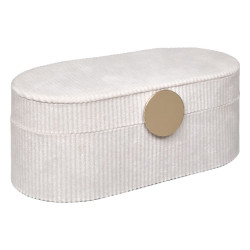 Boite bijoux enya velours beige l25.5 de J-Line by Jolipa - Déco intérieur dans J031