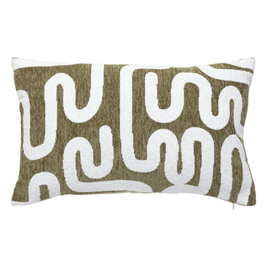 Housse coussin jeni chenille kaki 30x50cm de J-Line by Jolipa - Déco intérieur dans J031