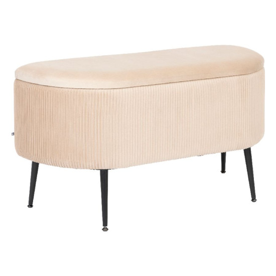 Banc coffre solaro velours beige de J-Line by Jolipa - Déco intérieur dans J031