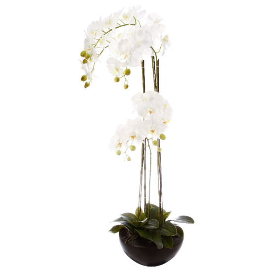 Orchidee desty pot noir h115cm de J-Line by Jolipa - Déco intérieur dans J031