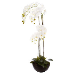 Orchidee desty pot noir h115cm de J-Line by Jolipa - Déco intérieur dans J031