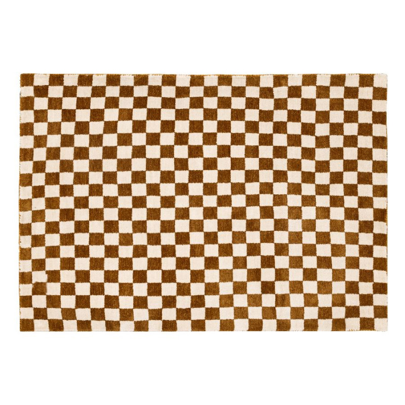 Tapis damier family corner moutarde 118x170cm de J-Line by Jolipa - Déco intérieur dans J031