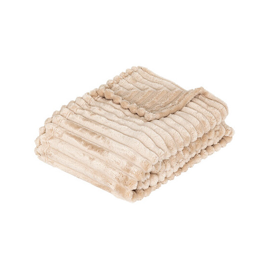 Plaid flanelle cotele 130x170cm ass de J-Line by Jolipa - Déco intérieur dans J031