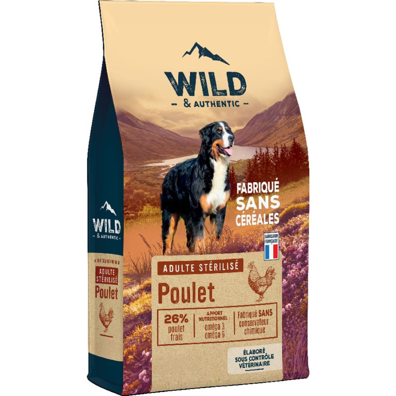 Croquette sans céréales wild sterilised 12kg de Croquettes wild et authentic dans U0081