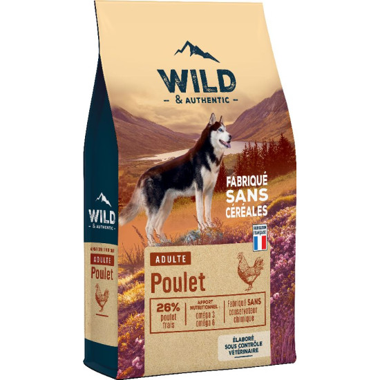 Croquette sans céréales wild adult 12kg poulet de Croquettes wild et authentic dans U0081